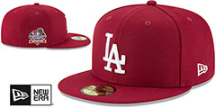 Dodgers 2024 WORLD SERIES CHAMPIONS Burgundy-White Fitted Hat by New Era - 2nd View