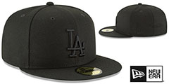 Dodgers BLACKOUT Fitted Hat by New Era - 2nd View