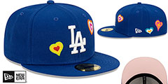 Dodgers CHAIN STITCH HEARTS Royal Fitted Hat by New Era - 2nd View