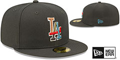 Dodgers COLOR PACK MULTI Charcoal Fitted Hat by New Era - 2nd View