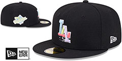 Dodgers COLOR PACK SIDE-PATCH Black Fitted Hat by New Era - 2nd View