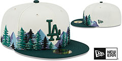 Dodgers EVERGREEN White-Green Fitted Hat by New Era - 2nd View