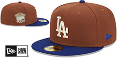 Dodgers HARVEST SIDE-PATCH Brown-Royal Fitted Hat by New Era - 2nd View