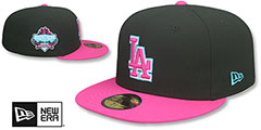 Dodgers MIAMI VICE SIDE-PATCH Black-Beetroot Fitted Hat by New Era - 2nd View