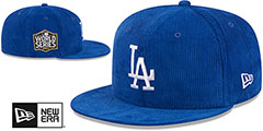 Dodgers OLD SCHOOL CORDUROY SIDE-PATCH Royal Fitted Hat by New Era - 2nd View