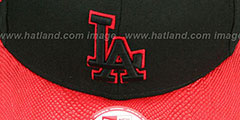 Dodgers SNAKE-THRU STRAPBACK Black-Red Adjustable Hat by New Era - 2nd View