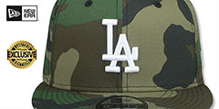 Dodgers TEAM-BASIC SNAPBACK Army Camo-White Hat by New Era - 2nd View