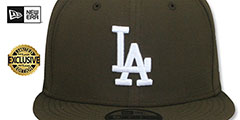 Dodgers TEAM-BASIC SNAPBACK Brown-White Hat by New Era - 2nd View