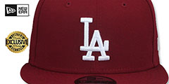 Dodgers TEAM-BASIC SNAPBACK Burgundy-White Hat by New Era - 2nd View