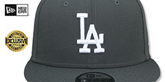 Dodgers TEAM-BASIC SNAPBACK Charcoal-White Hat by New Era - 2nd View