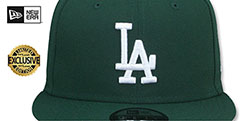 Dodgers TEAM-BASIC SNAPBACK Dark Green-White Hat by New Era - 2nd View