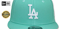 Dodgers TEAM-BASIC SNAPBACK Mint-White Hat by New Era - 2nd View