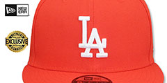 Dodgers TEAM-BASIC SNAPBACK Orange-White Hat by New Era - 2nd View