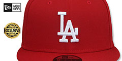 Dodgers TEAM-BASIC SNAPBACK Red-White Hat by New Era - 2nd View