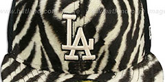 Dodgers ZEBRA ANIMAL-FUR MESH-BACK Fitted Hat by New Era - 2nd View