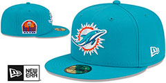 Dolphins 1993 PRO BOWL SIDE-PATCH Aqua Fitted Hat by New Era - 2nd View