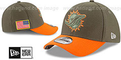 Dolphins 2017 SALUTE-TO-SERVICE FLEX Green-Orange Hat by New Era - 2nd View