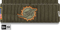 Dolphins 2017 SALUTE-TO-SERVICE Knit Beanie Hat by New Era - 2nd View