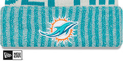 Dolphins 2017 STADIUM BEANIE Aqua Knit Hat by New Era - 2nd View