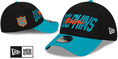 Dolphins 2022 NFL DRAFT FLEX  Black-Aqua Hat by New Era - 2nd View