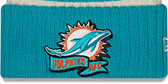 Dolphins 2022 NFL SIDELINE Knit Beanie Hat by New Era - 2nd View