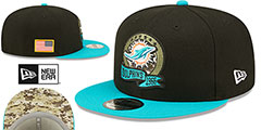 Dolphins 2022 SALUTE-TO-SERVICE SNAPBACK Black-Blue Hat by New Era - 2nd View