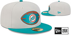 Dolphins 2024 HISTORIC SIDELINE Stone-Aqua Fitted Hat by New Era - 2nd View