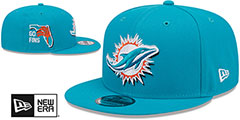 Dolphins 2024 NFL DRAFT SNAPBACK Teal Hat by New Era - 2nd View