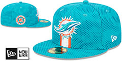 Dolphins 2024 NFL SIDELINE Aqua Fitted Hat by New Era - 2nd View