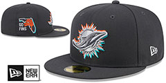 Dolphins 2024 ONSTAGE NFL DRAFT Grey Fitted Hat by New Era - 2nd View