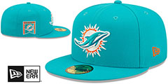 Dolphins BANNER SIDE-PATCH Aqua Fitted Hat by New Era - 2nd View