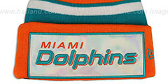 Dolphins BIG-SCREEN Knit Beanie Hat by New Era - 2nd View