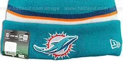 Dolphins STADIUM Knit Beanie Hat by New Era - 2nd View