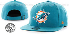 Dolphins SUPER-SHOT STRAPBACK Aqua Hat by Twins 47 Brand - 2nd View