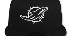 Dolphins TEAM-BASIC TRUCKER Black-White Fitted Hat by New Era - 2nd View