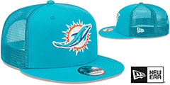 Dolphins TEAM-BASIC TRUCKER SNAPBACK Aqua Hat by New Era - 2nd View