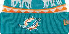 Dolphins THE-MOOSER Knit Beanie Hat by New Era - 2nd View