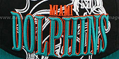 Dolphins THROUGH SNAPBACK Black-Aqua Hat by New Era - 2nd View