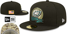 Eagles 2022 SALUTE-TO-SERVICE Black Fitted Hat by New Era - 2nd View