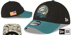 Eagles 2022 SALUTE-TO-SERVICE FLEX Black-Green Hat by New Era - 2nd View