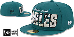 Eagles 2023 NFL DRAFT Green Fitted Hat by New Era - 2nd View