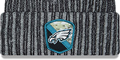 Eagles 2023 SALUTE-TO-SERVICE Black -Grey Knit Beanie Hat by New Era - 2nd View