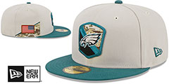 Eagles 2023 SALUTE-TO-SERVICE Stone-Green Fitted Hat by New Era - 2nd View