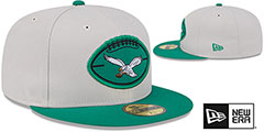 Eagles 2024 HISTORIC SIDELINE Stone-Green Fitted Hat by New Era - 2nd View