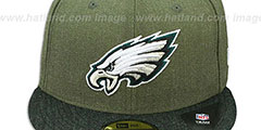 Eagles 2T-HEATHER ACTION Green-Charcoal Fitted Hat by New Era - 2nd View