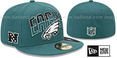 Eagles NFL 2013 DRAFT Green 59FIFTY Fitted Hat by New Era - 2nd View