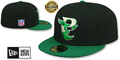 Eagles NFL LIGATURE SIDE-PATCH Black-Kelly Fitted Hat by New Era - 2nd View