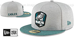 Eagles ROAD ONFIELD STADIUM Grey-Green Fitted Hat by New Era - 2nd View