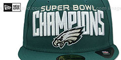 Eagles SUPER BOWL LII CHAMPIONS Green Fitted Hat by New Era - 2nd View