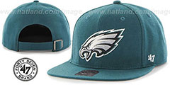 Eagles SUPER-SHOT STRAPBACK Green Hat by Twins 47 Brand - 2nd View